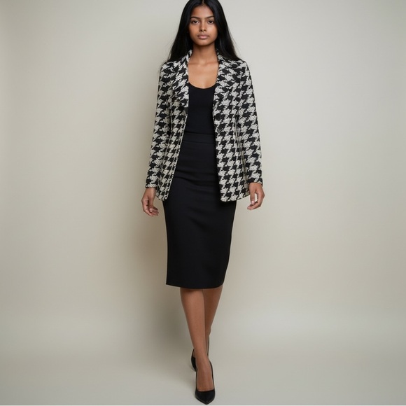 Italian Woven Wool Blend Black & Ivory Jacket HP BEST IN JACKETS & COATS - Picture 3 of 16